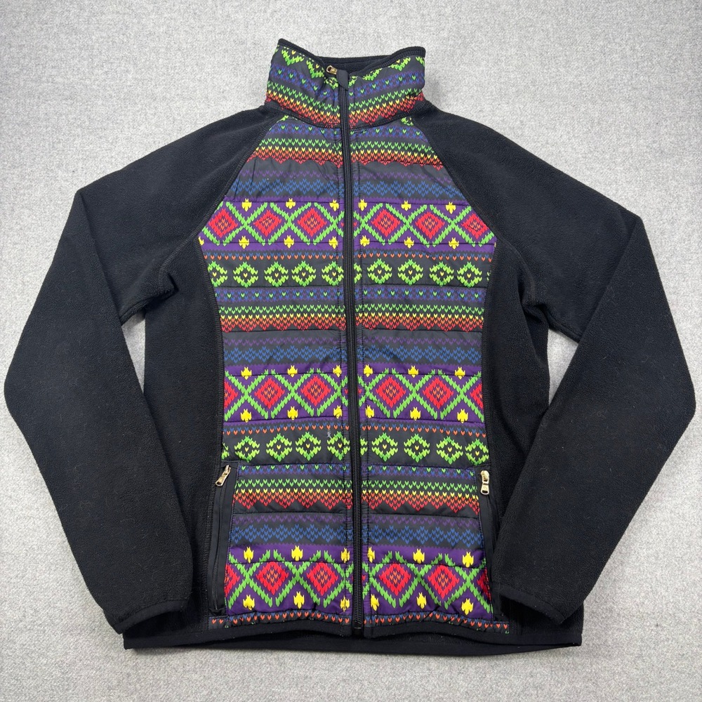 Lauren Ralph Lauren Fleece Jacket Womens Small Southwestern Print Full Zip Aztec